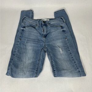 Mudd FLX Stretch High Rise Jegging Denim Jeans Women's Size 0‎ Light Blue Wash